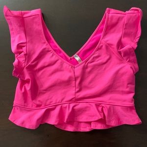 Free People Movement FP cut out ruffle top